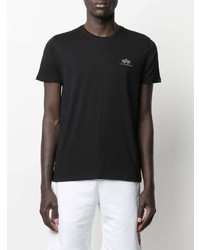 schwarzes T-Shirt mit einem Rundhalsausschnitt von Alpha Industries