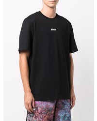 schwarzes T-Shirt mit einem Rundhalsausschnitt von MSGM