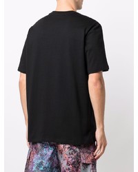 schwarzes T-Shirt mit einem Rundhalsausschnitt von MSGM