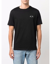 schwarzes T-Shirt mit einem Rundhalsausschnitt von Armani Exchange