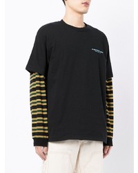 schwarzes T-Shirt mit einem Rundhalsausschnitt von A Bathing Ape