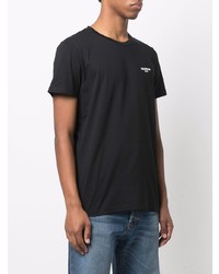 schwarzes T-Shirt mit einem Rundhalsausschnitt von Balmain