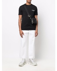 schwarzes T-Shirt mit einem Rundhalsausschnitt von Balmain