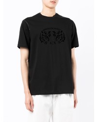 schwarzes T-Shirt mit einem Rundhalsausschnitt von Armani Exchange