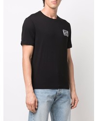 schwarzes T-Shirt mit einem Rundhalsausschnitt von Ea7 Emporio Armani