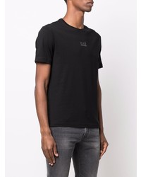 schwarzes T-Shirt mit einem Rundhalsausschnitt von Ea7 Emporio Armani