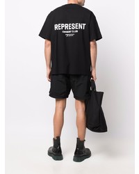 schwarzes T-Shirt mit einem Rundhalsausschnitt von Represent