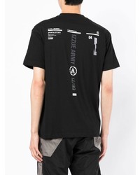 schwarzes T-Shirt mit einem Rundhalsausschnitt von Izzue