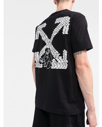 schwarzes T-Shirt mit einem Rundhalsausschnitt von Off-White