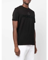 schwarzes T-Shirt mit einem Rundhalsausschnitt von Moncler