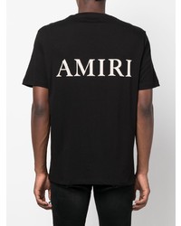 schwarzes T-Shirt mit einem Rundhalsausschnitt von Amiri