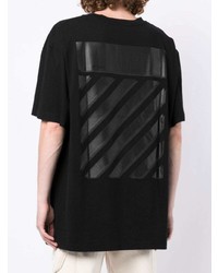 schwarzes T-Shirt mit einem Rundhalsausschnitt von Off-White