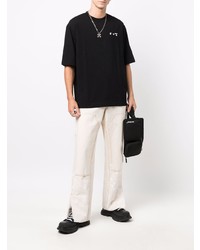 schwarzes T-Shirt mit einem Rundhalsausschnitt von Off-White