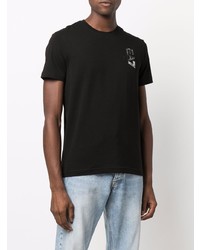 schwarzes T-Shirt mit einem Rundhalsausschnitt von Ea7 Emporio Armani