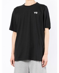 schwarzes T-Shirt mit einem Rundhalsausschnitt von Y-3