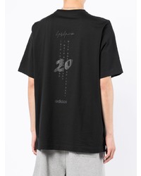 schwarzes T-Shirt mit einem Rundhalsausschnitt von Y-3