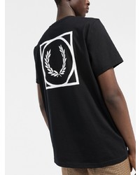 schwarzes T-Shirt mit einem Rundhalsausschnitt von Fred Perry