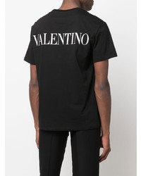 schwarzes T-Shirt mit einem Rundhalsausschnitt von Valentino