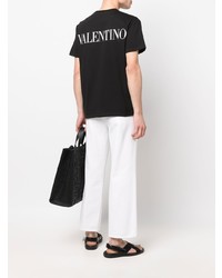 schwarzes T-Shirt mit einem Rundhalsausschnitt von Valentino