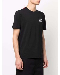 schwarzes T-Shirt mit einem Rundhalsausschnitt von Ea7 Emporio Armani