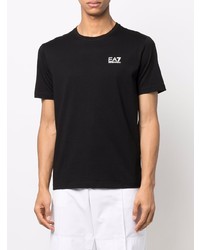 schwarzes T-Shirt mit einem Rundhalsausschnitt von Ea7 Emporio Armani