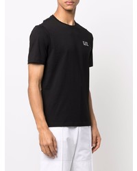 schwarzes T-Shirt mit einem Rundhalsausschnitt von Ea7 Emporio Armani