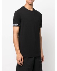 schwarzes T-Shirt mit einem Rundhalsausschnitt von DSQUARED2