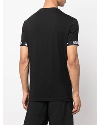 schwarzes T-Shirt mit einem Rundhalsausschnitt von DSQUARED2