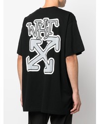 schwarzes T-Shirt mit einem Rundhalsausschnitt von Off-White