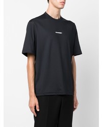 schwarzes T-Shirt mit einem Rundhalsausschnitt von Jil Sander