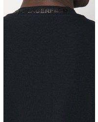 schwarzes T-Shirt mit einem Rundhalsausschnitt von Karl Lagerfeld