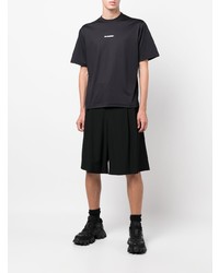 schwarzes T-Shirt mit einem Rundhalsausschnitt von Jil Sander