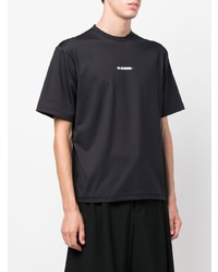 schwarzes T-Shirt mit einem Rundhalsausschnitt von Jil Sander