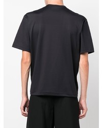 schwarzes T-Shirt mit einem Rundhalsausschnitt von Jil Sander