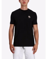 schwarzes T-Shirt mit einem Rundhalsausschnitt von Karl Lagerfeld