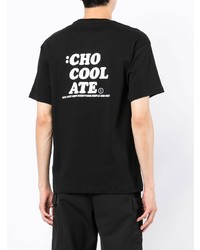 schwarzes T-Shirt mit einem Rundhalsausschnitt von Chocoolate