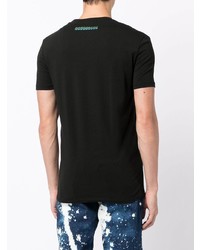 schwarzes T-Shirt mit einem Rundhalsausschnitt von DSQUARED2