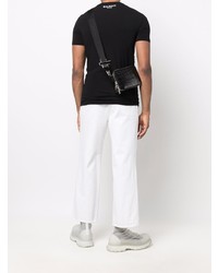 schwarzes T-Shirt mit einem Rundhalsausschnitt von Balmain