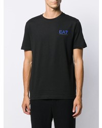 schwarzes T-Shirt mit einem Rundhalsausschnitt von Ea7 Emporio Armani