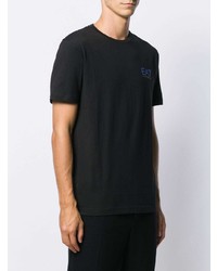 schwarzes T-Shirt mit einem Rundhalsausschnitt von Ea7 Emporio Armani