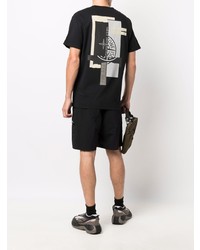 schwarzes T-Shirt mit einem Rundhalsausschnitt von Stone Island