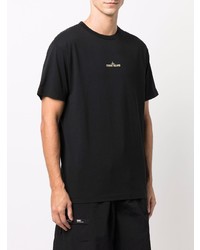 schwarzes T-Shirt mit einem Rundhalsausschnitt von Stone Island