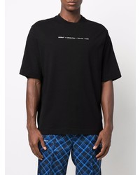 schwarzes T-Shirt mit einem Rundhalsausschnitt von Off-White