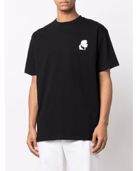 schwarzes T-Shirt mit einem Rundhalsausschnitt von Karl Lagerfeld