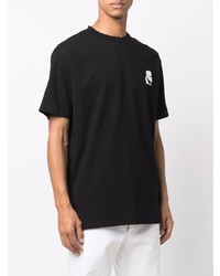 schwarzes T-Shirt mit einem Rundhalsausschnitt von Karl Lagerfeld