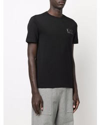 schwarzes T-Shirt mit einem Rundhalsausschnitt von Ea7 Emporio Armani