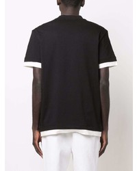 schwarzes T-Shirt mit einem Rundhalsausschnitt von Moncler