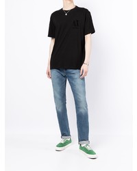 schwarzes T-Shirt mit einem Rundhalsausschnitt von Armani Exchange