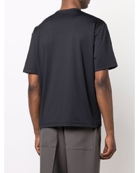 schwarzes T-Shirt mit einem Rundhalsausschnitt von Jil Sander