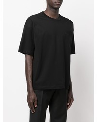 schwarzes T-Shirt mit einem Rundhalsausschnitt von Z Zegna